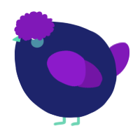 A navy and violet chicken