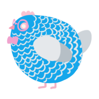 A sky and mist chicken with a lace pattern