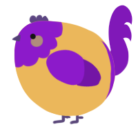 A honey and violet chicken with a head pattern