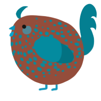 A russet and sea chicken with a speckle pattern