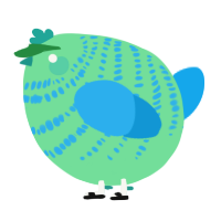 A spring and sky chicken with a bar pattern