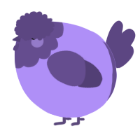 A lilac and overcast chicken with a head pattern