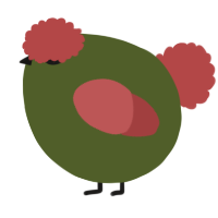 A olive and red chicken
