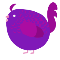 A violet and plum chicken with a half-lace pattern