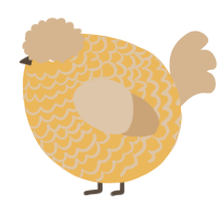 A honey and beige chicken with a lace pattern