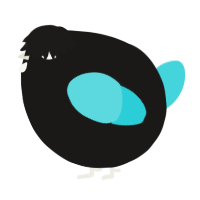 A sable and aqua chicken