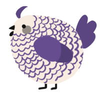 A cream and overcast chicken with a lace pattern