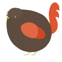 A bark and vermilion chicken