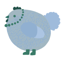 A overcast and russet chicken with a double-lace pattern