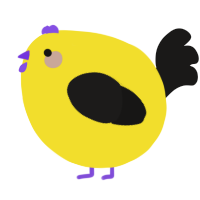 A yellow and sable chicken