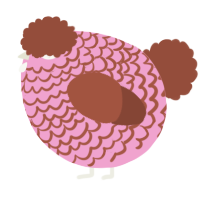 A pink and russet chicken with a lace pattern