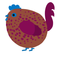 A russet and wine chicken with a speckle pattern