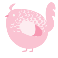 A rose chicken with a half-lace pattern