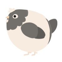 A cream and grey chicken with a head pattern