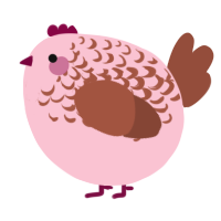 A rose and russet chicken with a half-lace pattern