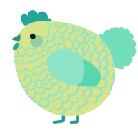 A lemon and mint chicken with a lace pattern