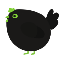 A sable and black chicken