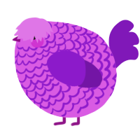 A orchid and violet chicken with a lace pattern