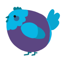A overcast and cerulean chicken with a head pattern