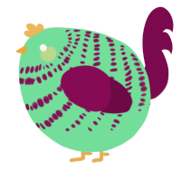 A spring and wine chicken with a bar pattern