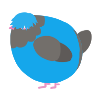 A sky and grey chicken with a head pattern