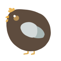 A bark and silver chicken