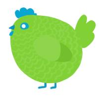 A grass chicken with a lace pattern