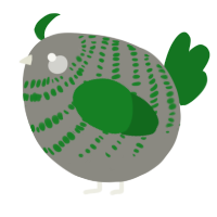 A ash and leaf chicken with a bar pattern