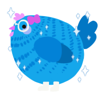 A sky and sapphire chicken with a bar pattern