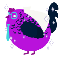 A amethyst and tumblr chicken with a half-lace pattern