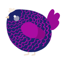 A navy and plum chicken with a lace pattern