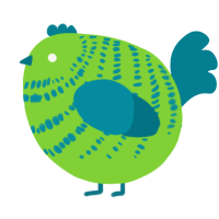 A grass and sea chicken with a bar pattern