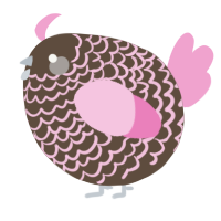A bark and pink chicken with a lace pattern