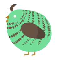 A spring and bark chicken with a bar pattern