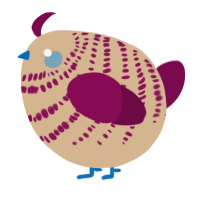 A beige and wine chicken with a bar pattern