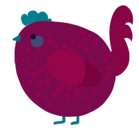 A wine and maroon chicken with a speckle pattern