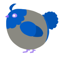 A ash and ultramarine chicken with a head pattern