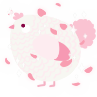 A white and rose chicken with a lace pattern