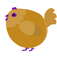 A ochre and gold chicken with a head pattern