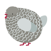 A ash and silver chicken with a lace pattern