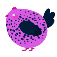A orchid and tumblr chicken with a speckle pattern