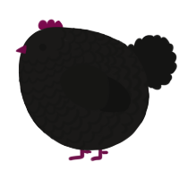 A sable and black chicken with a lace pattern