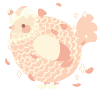 A rose chicken with a lace pattern
