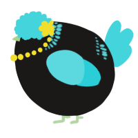 A sable and aqua chicken with a neck-band pattern