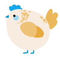 A cream and honey chicken with a neck-speckle pattern