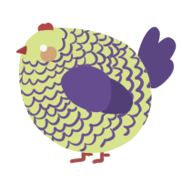 A lemon and overcast chicken with a lace pattern