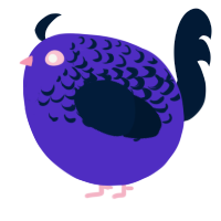 A indigo and tumblr chicken with a half-lace pattern