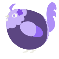 A overcast and lilac chicken with a head pattern