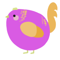 A orchid and honey chicken with a neck-band pattern