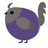 A overcast and grey chicken with a head pattern